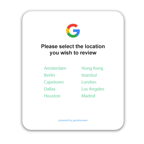Select Google My Business Location to review