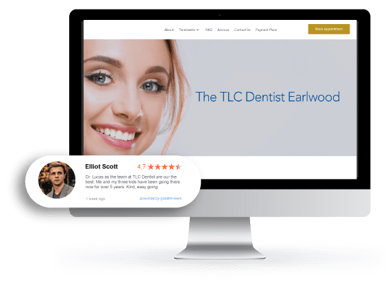 Dentist website with Google Review Widget