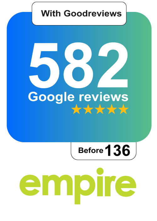 Empire Google Review Uplift after using Goodreviews